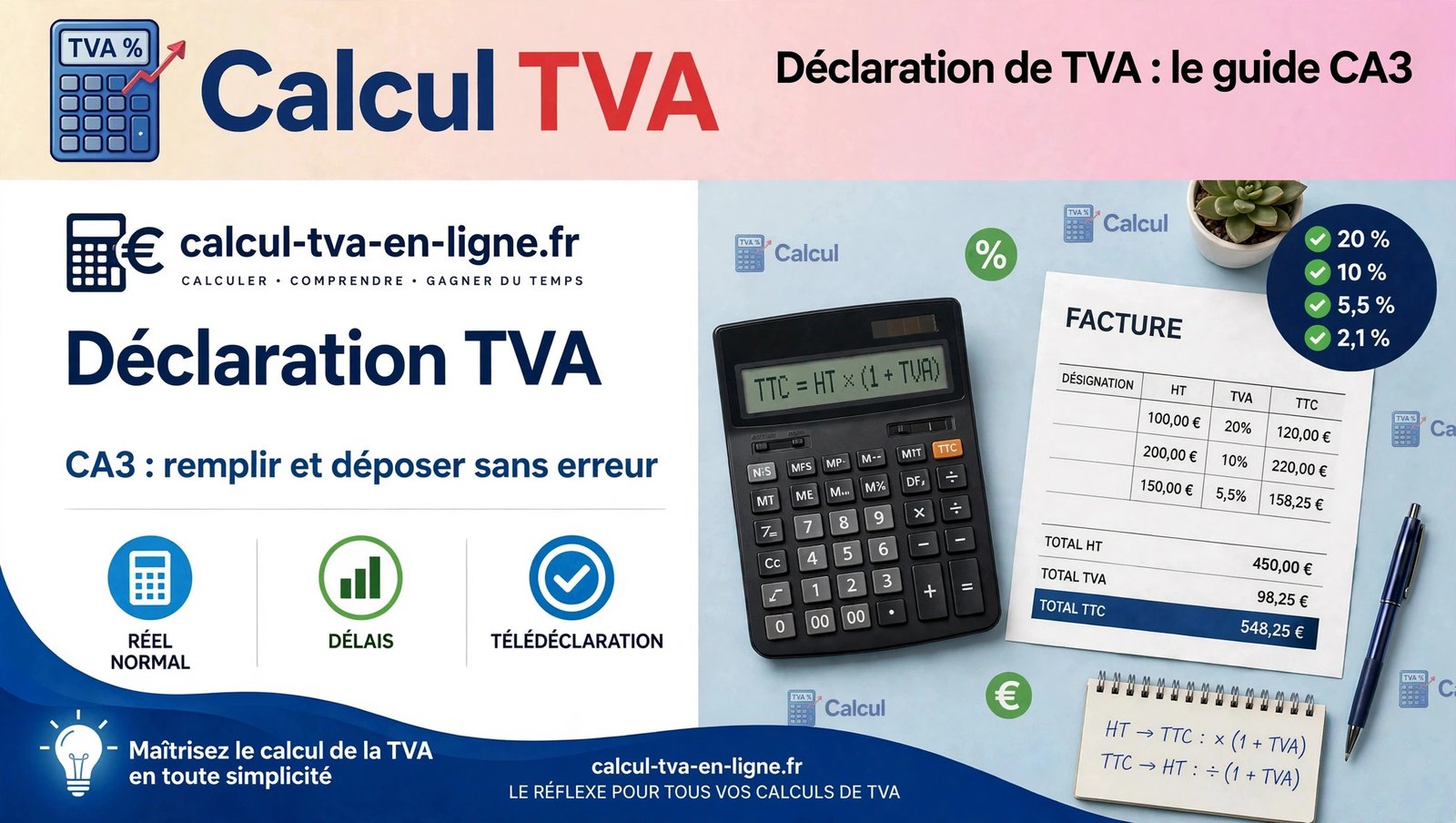 Déclaration TVA CA3 : remplir et déposer sans erreur