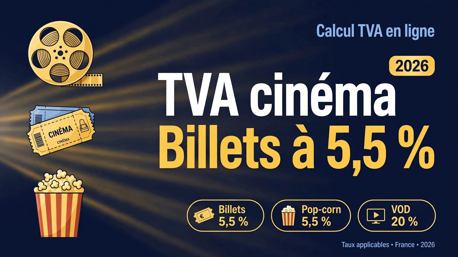 TVA cinéma : le taux réduit de 5,5 % sur les billets de cinéma en 2026, guide complet