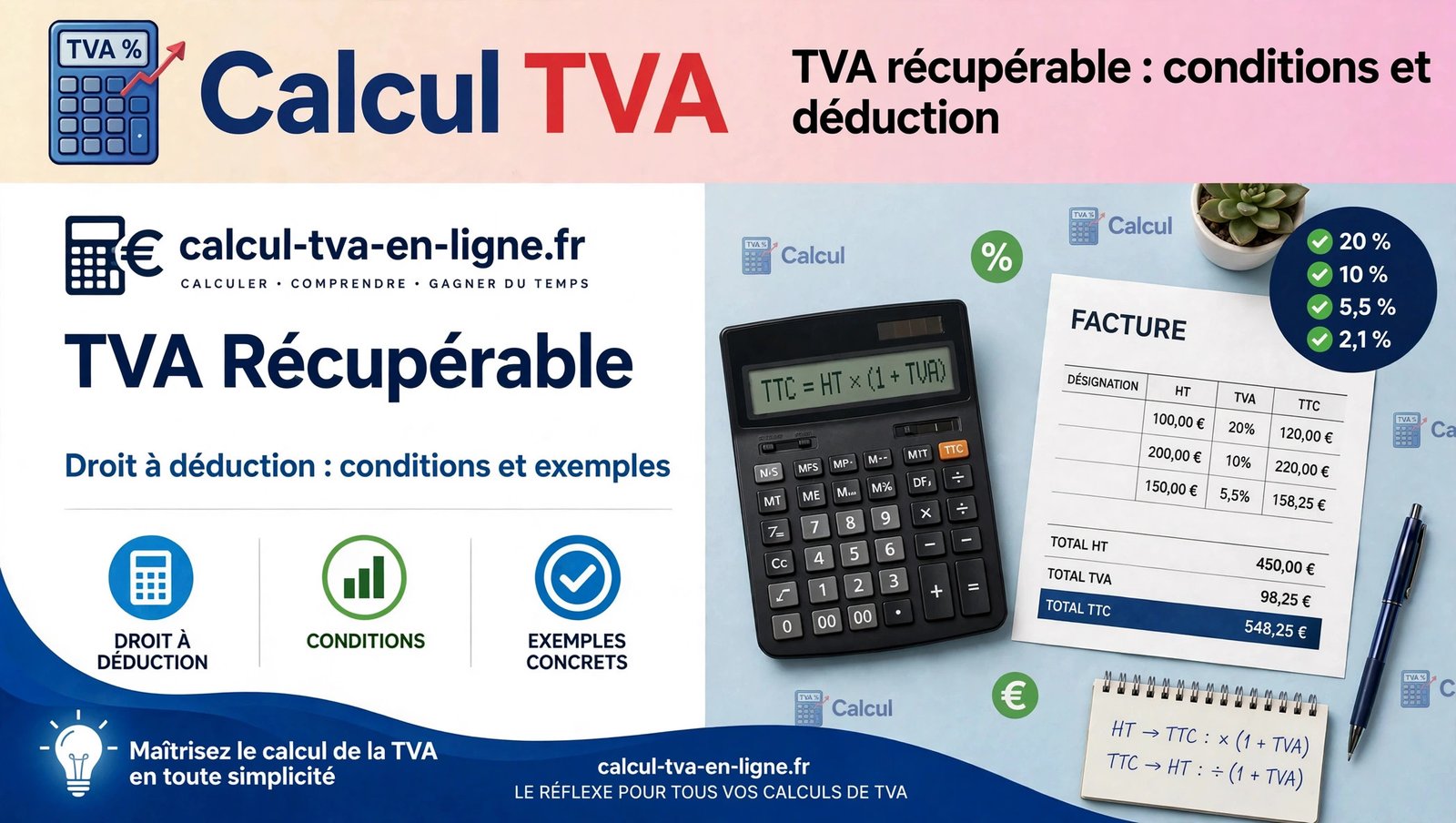 TVA récupérable : conditions, déduction et remboursement en 2026