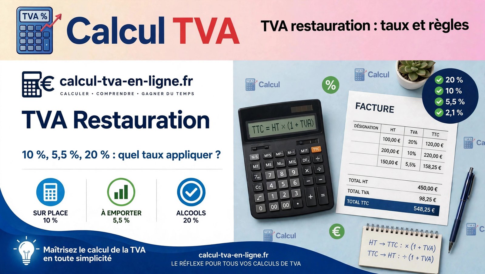 TVA restauration 2026 : taux 10 %, 5,5 %, 20 % et règles pour restaurateurs
