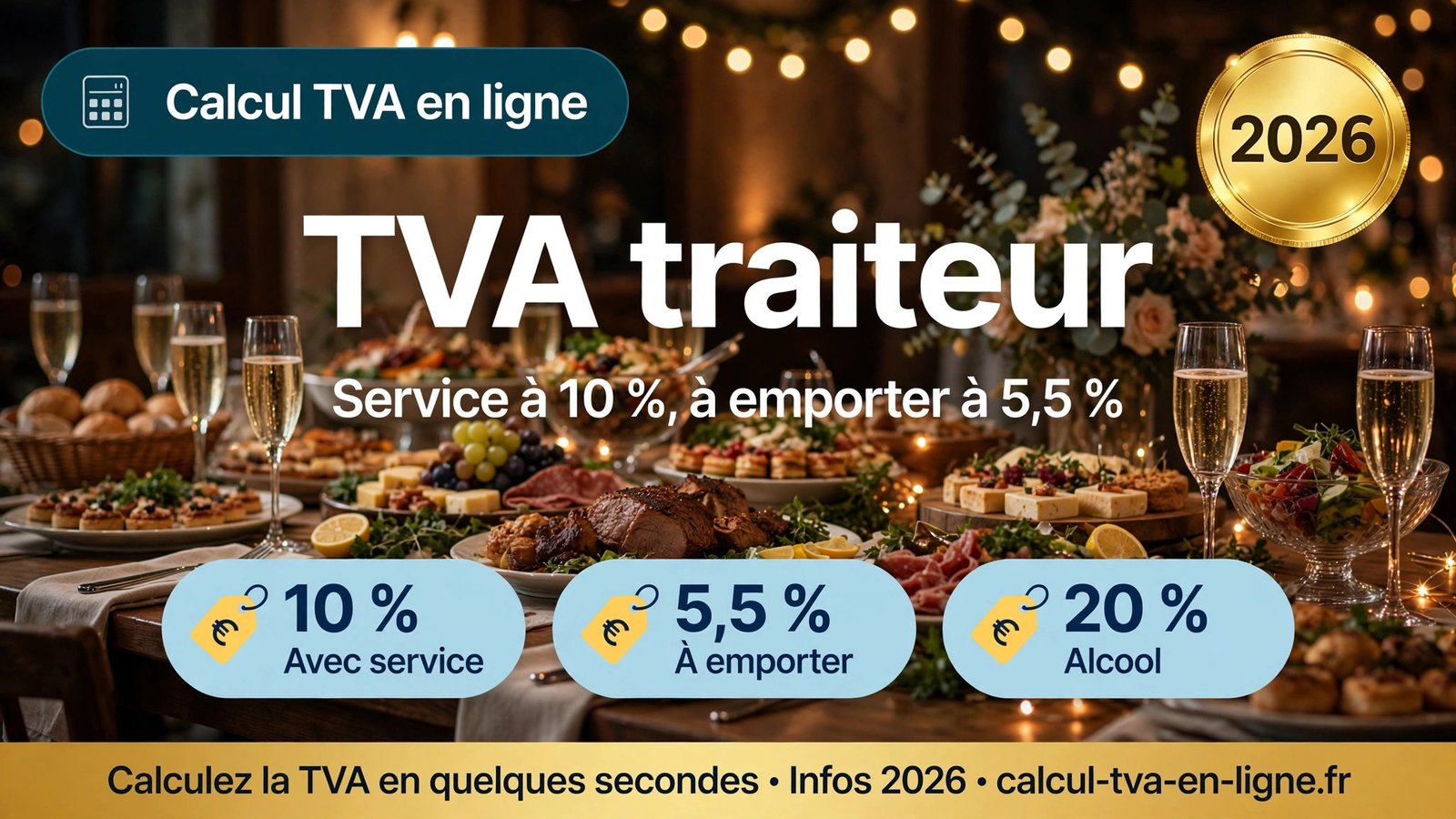 Read more about the article TVA traiteur : taux 2026, facturation multi-taux et exemples chiffrés
