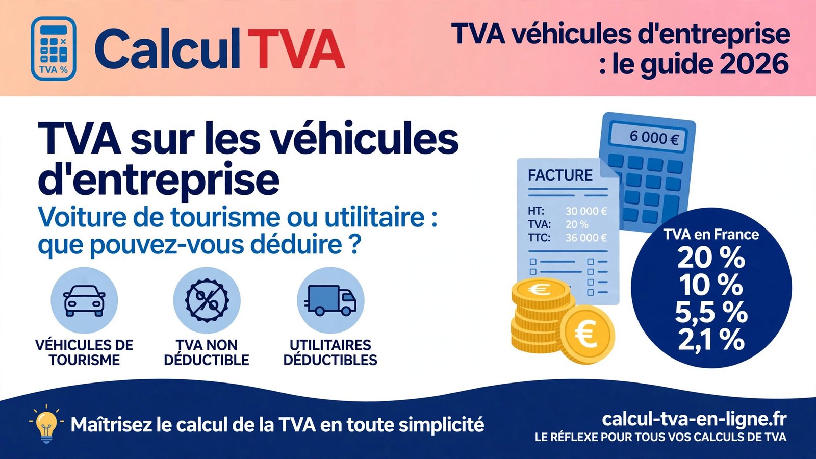 TVA véhicule entreprise : voiture de tourisme ou utilitaire, que pouvez-vous déduire ? Guide 2026