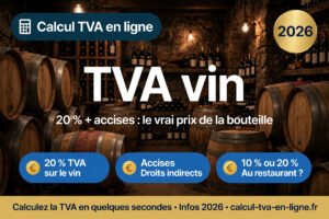 Read more about the article TVA vin et alcool : taux 20 %, accises et calculs en 2026
